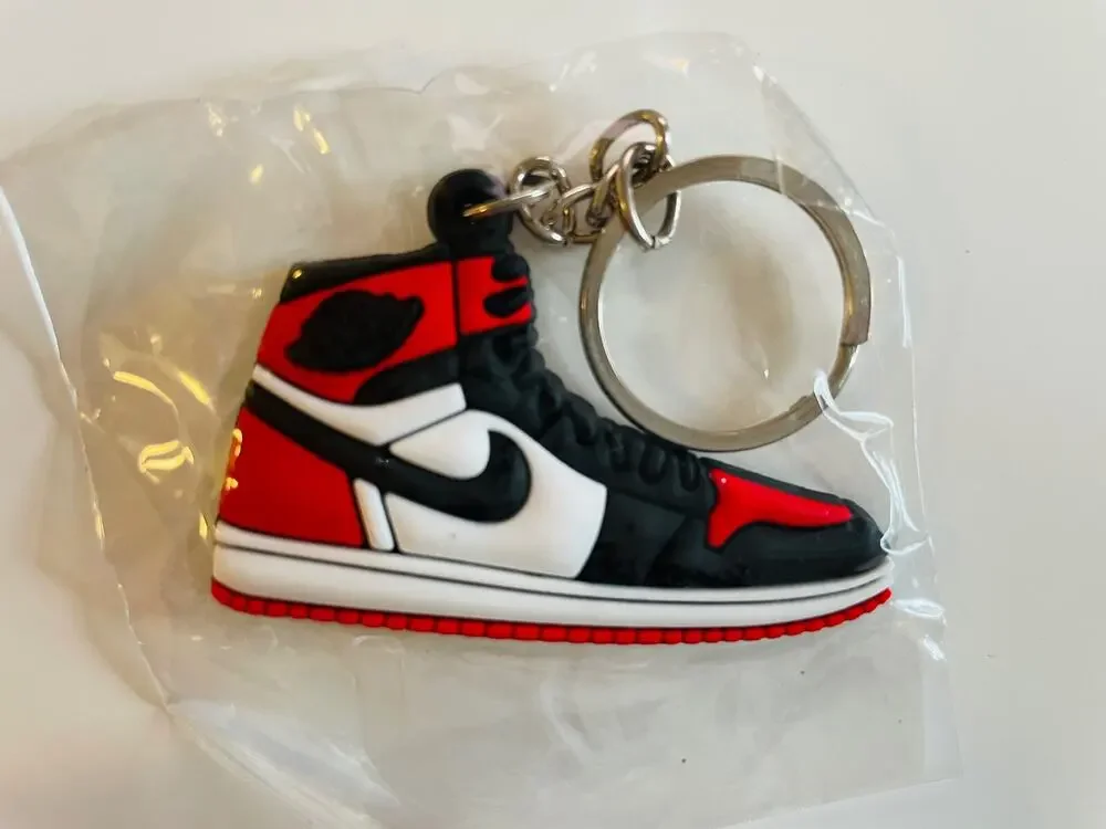 New Nike Jordan 1 BRed Toe Key Chain Rings Men Gift